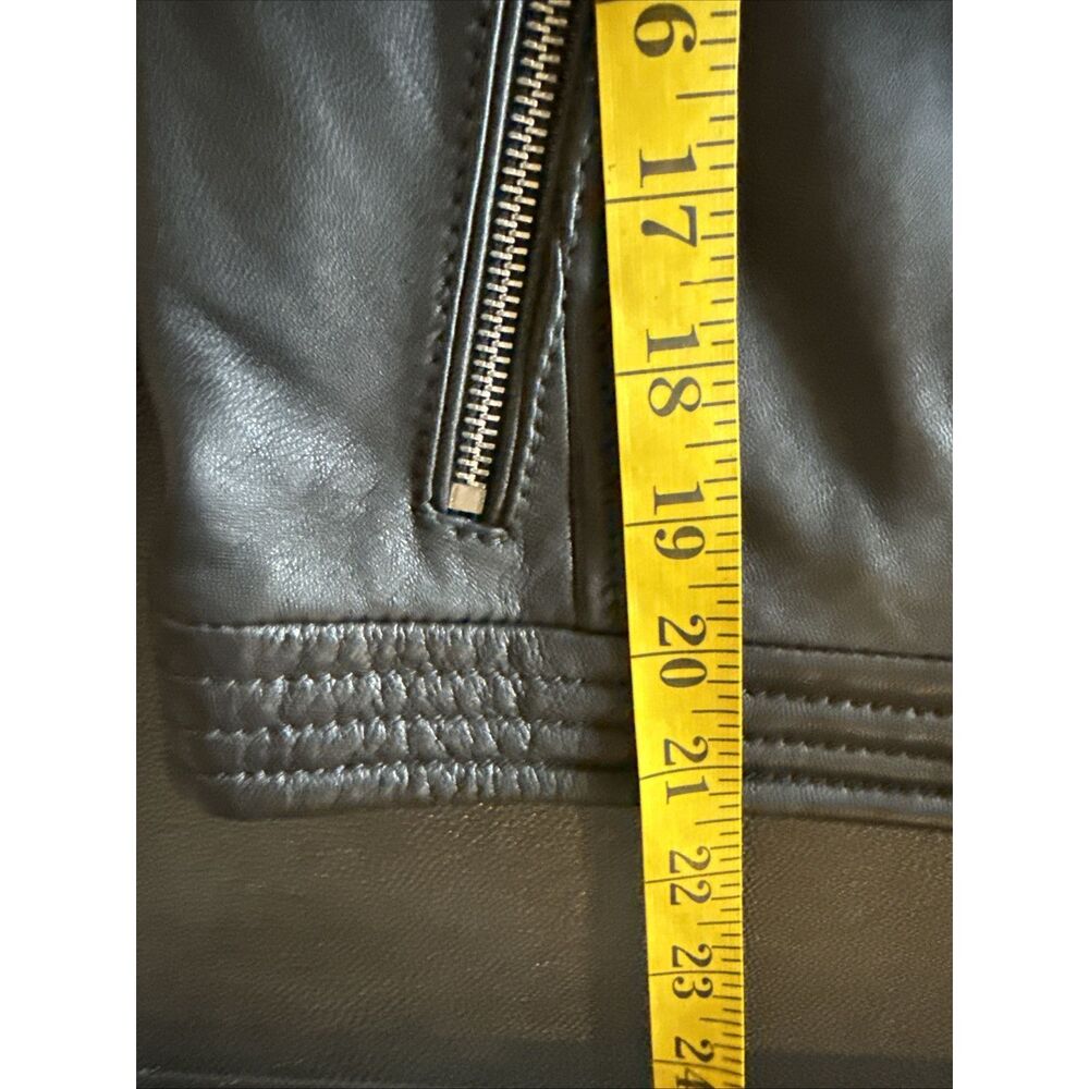 Michael Kors Black Leather Moto Jacket With Zippers Size XS - Picture 11 of 12